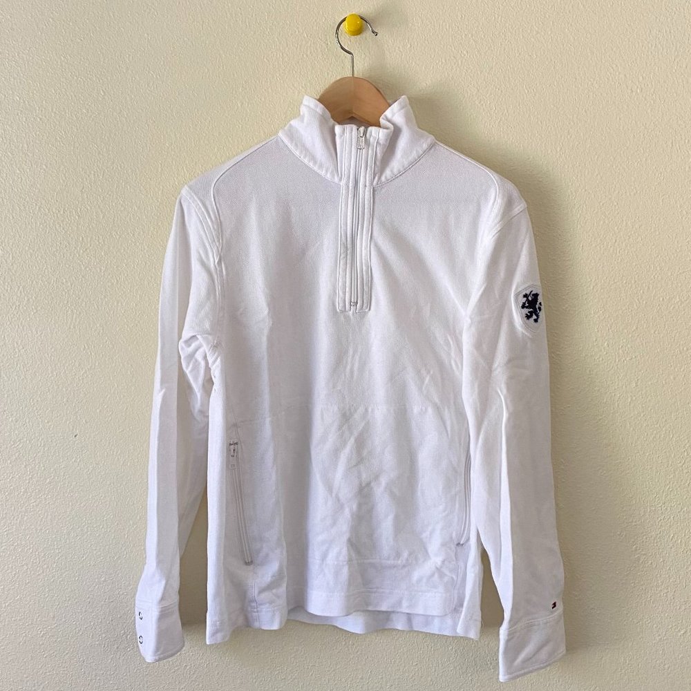 Tommy Hilfiger, Small White Quarter Zip-Up Pullover